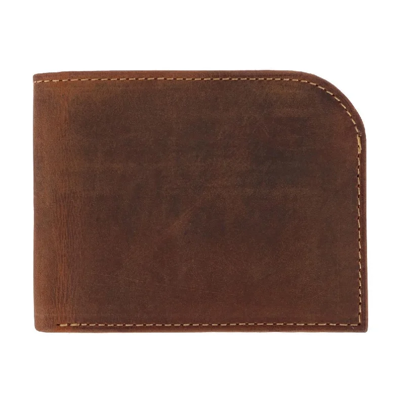 men wallets custom leather quality-Men's Vintage Hunter Leather Curved Front Pocket Wallet