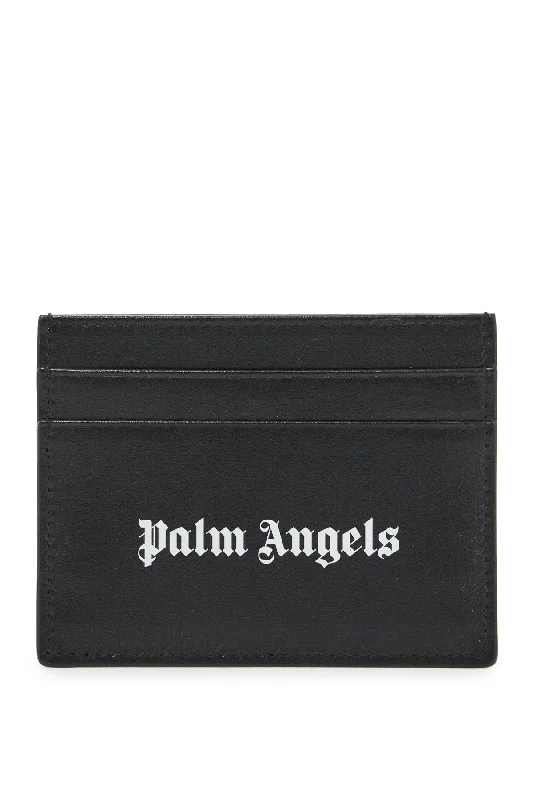 men wallets budget leather-Palm Angels Men's Logo Card Holder