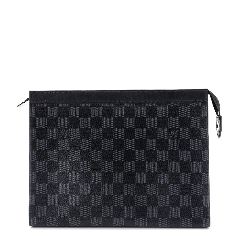 Wallets with reinforced edges-Pochette Voyage Damier Graphite MM