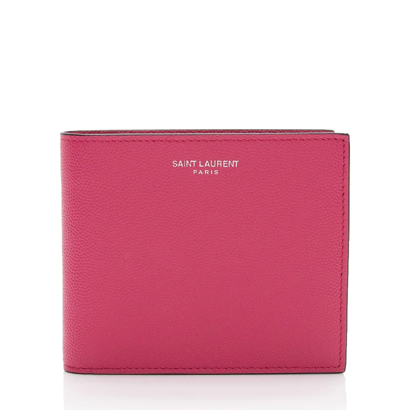 Wallets in compact size-Saint Laurent Grain de Poudre E/W Wallet