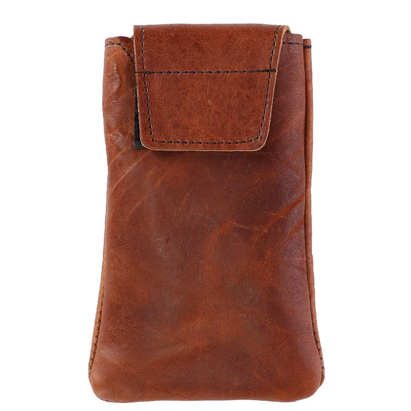 men wallets scratch leather quality-Textured Bison Leather Eyeglass Case