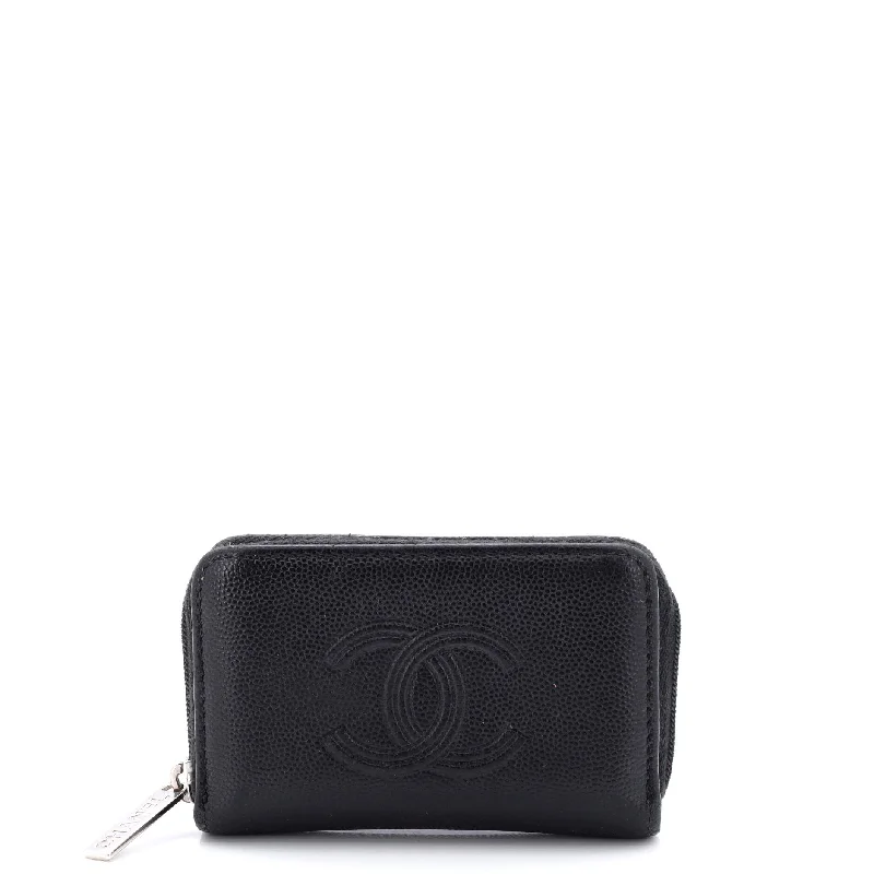 Wallets for lightweight tags-Timeless Zip Around Coin Purse Caviar