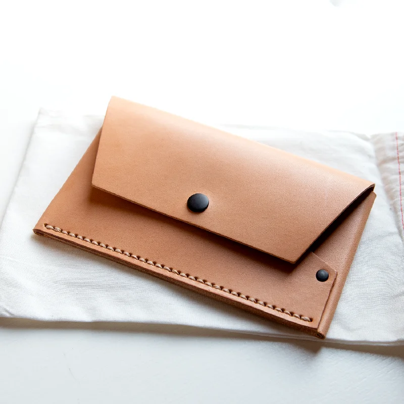 Backpack for outdoor needs-The Phone Wallet - Veg Tan leather