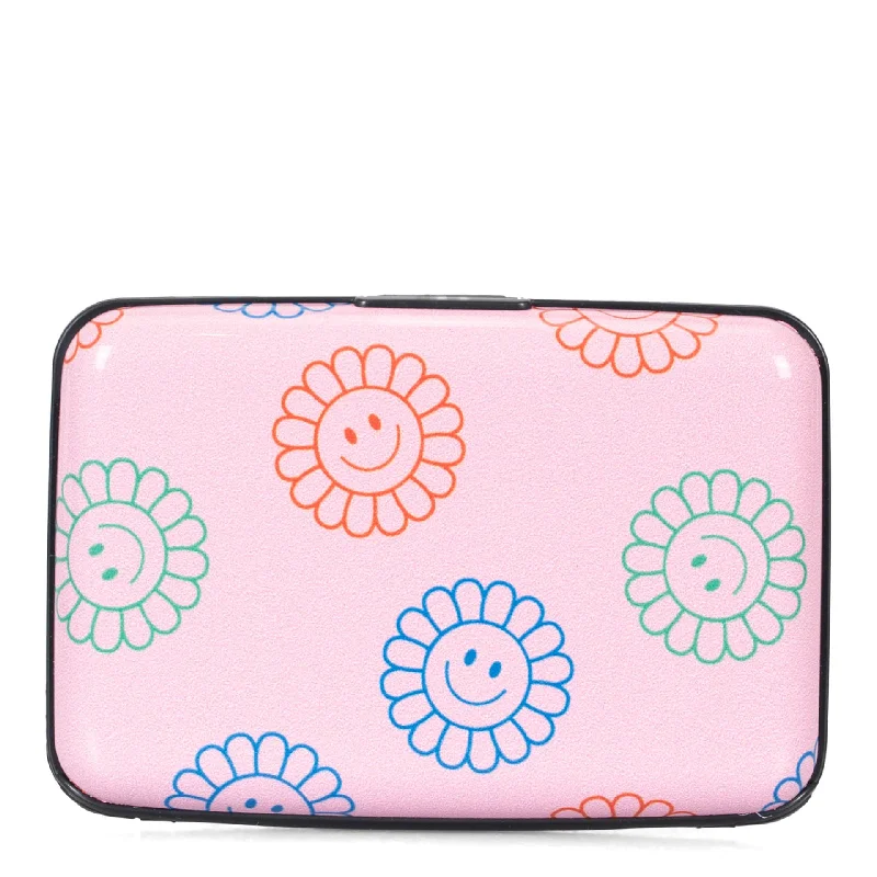 Backpack with trendy design-Smiling Flowers Aluminium RFID Card Holder