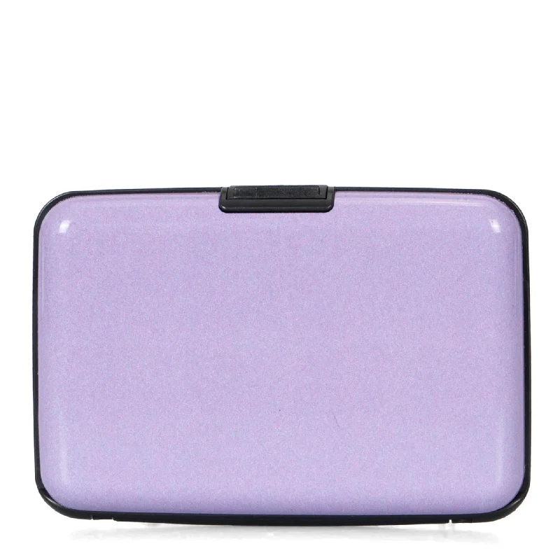 Backpack with waterproof zippers-Solid Lilac Aluminium RFID Card Holder