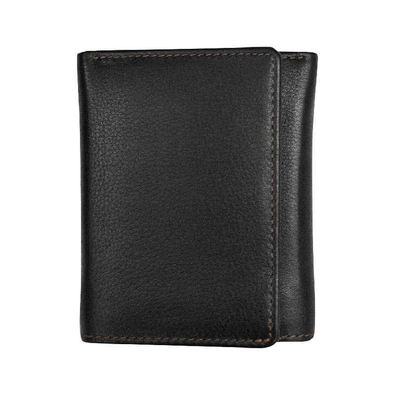 men wallets blue-Trifold Men's Wallet with Middle Flip I.D. Window