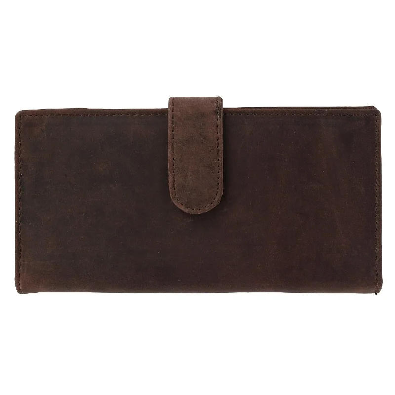 men wallets daily leather quality-Vintage Leather RFID Checkbook Cover Wallet with Snap Closure