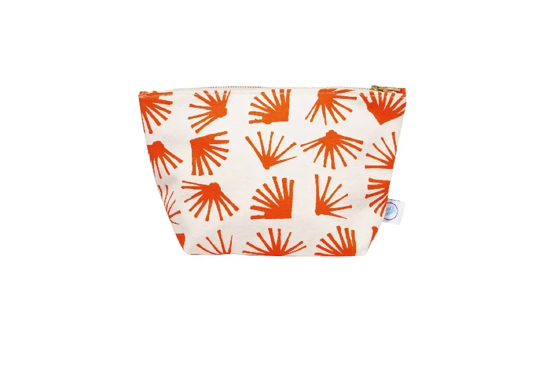 Wallets for minimalist carry-Women's Ginkgo Cosmetic Bag In Bright Orange