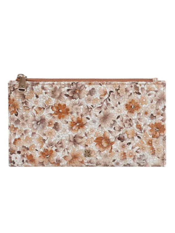 Wallets for minimalist travelers-Women's Jill Large Bifold Wallet In Sepia Bloom