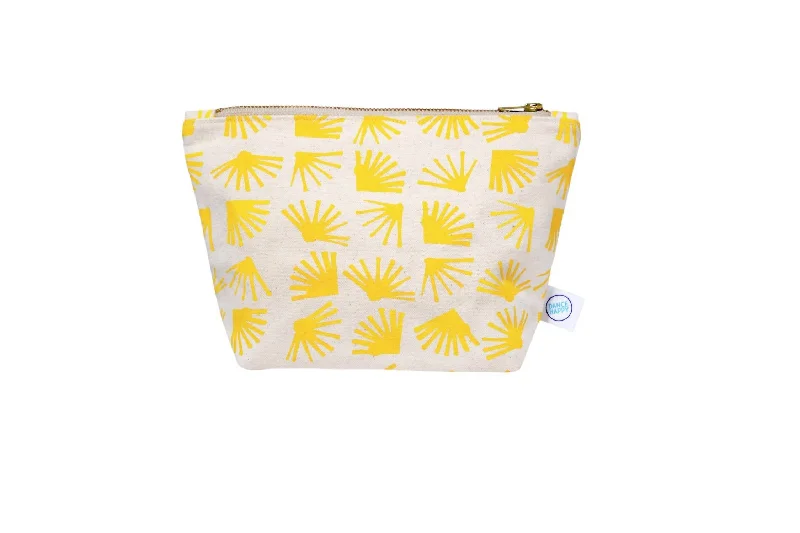 Wallets with bold leather-Women's Mini Ginkgo Cosmetic Bag In Dayglow Sunshine Yellow