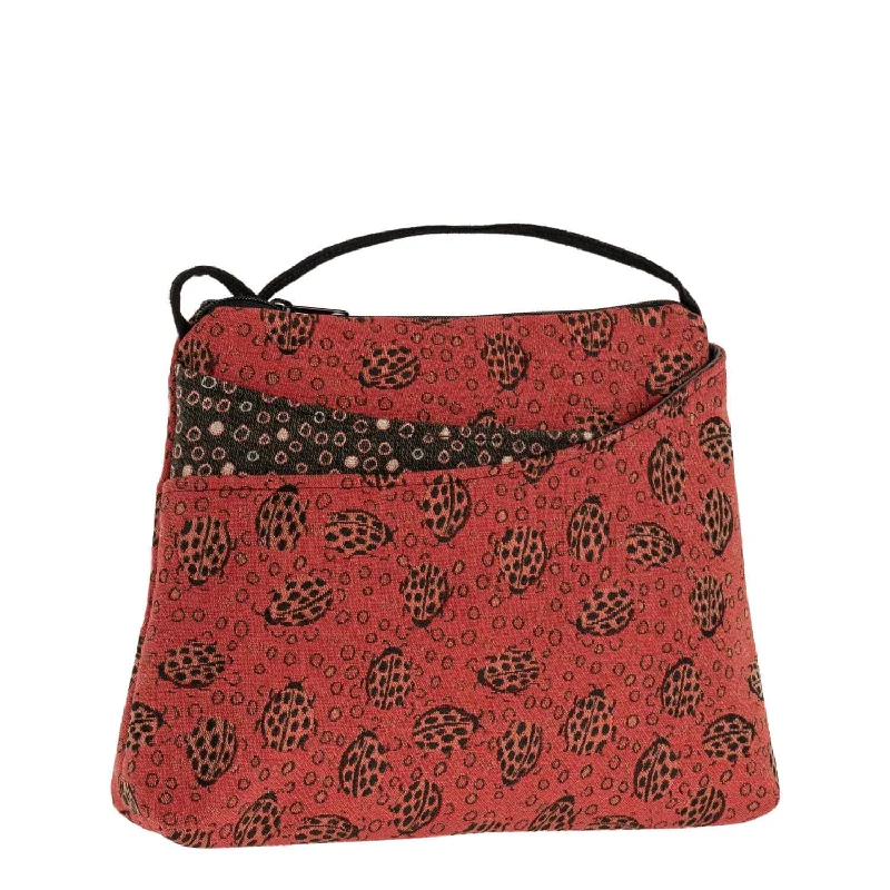 Leisure Bag with bold design-Sparrow in Ladybug Ruby