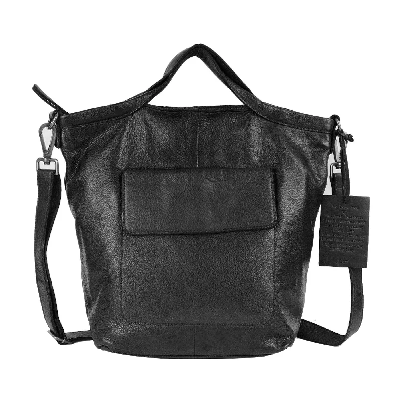 Leisure Bag with trendy straps-Bianca Crossbody Tote in Black