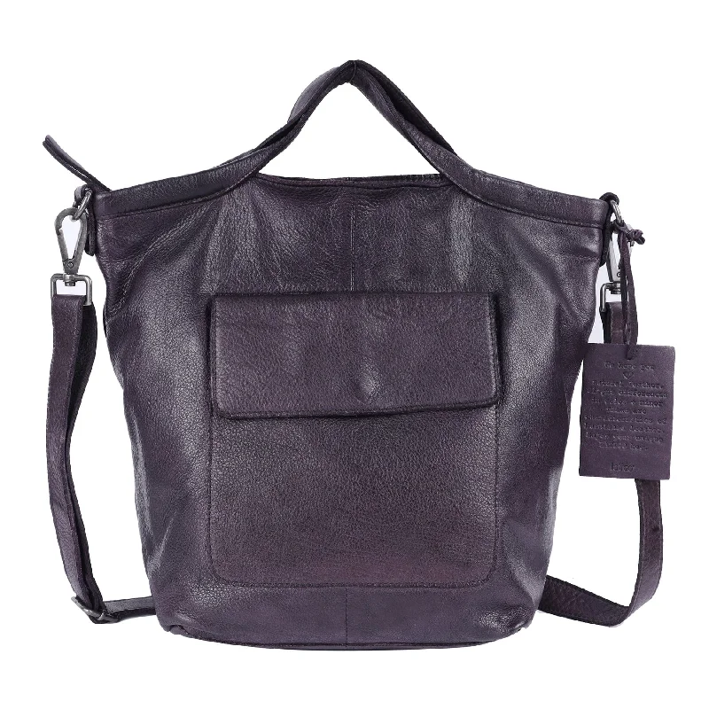 Leisure Bag with compact design-Bianca Crossbody Tote in Eggplant