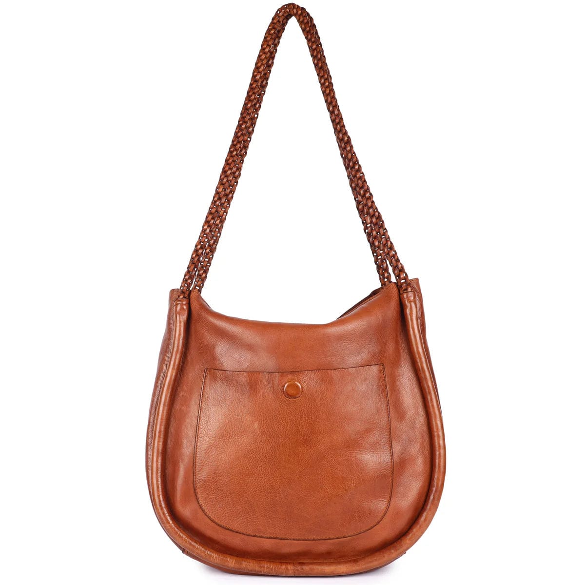 Leisure Bag with side handles-Sunbeam Shoulderbag in Cognac