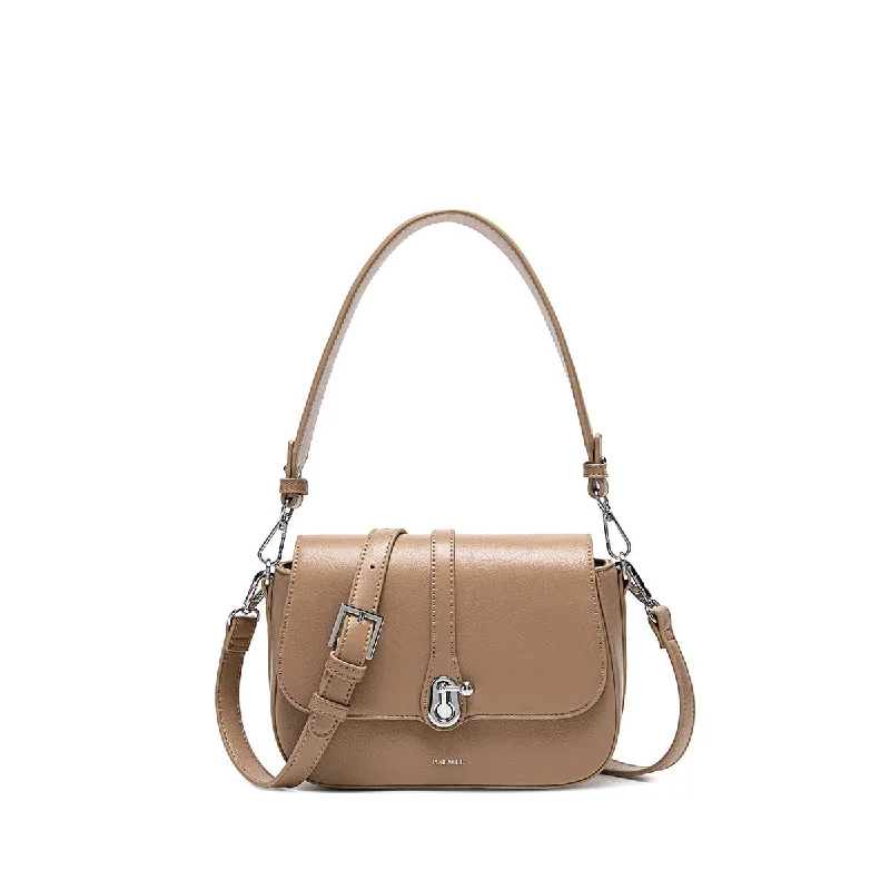 Leisure Bag with padded straps-Athena Saddle Bag - Latte