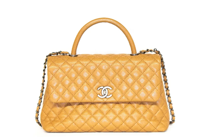 Handbag affordable price-Chanel Caviar Medium Coco Handle Flap Bag Camel