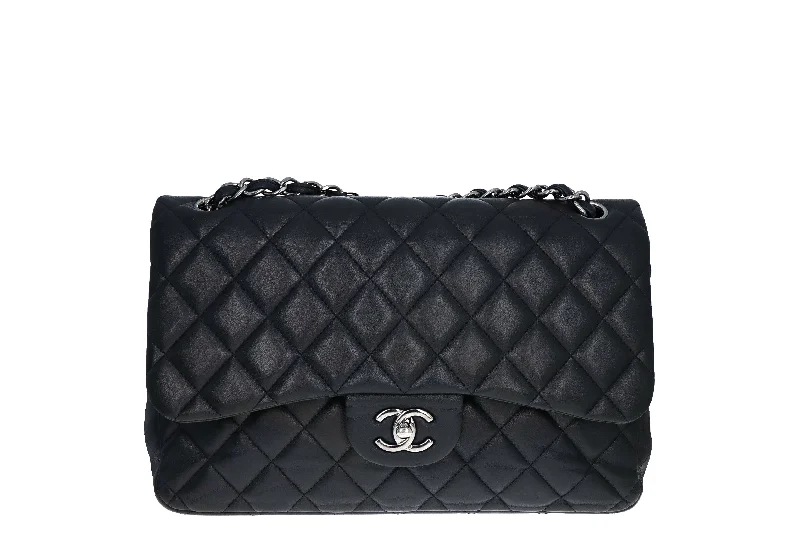 Handbag soft orange-Chanel Lambskin Jumbo Double Flap Black