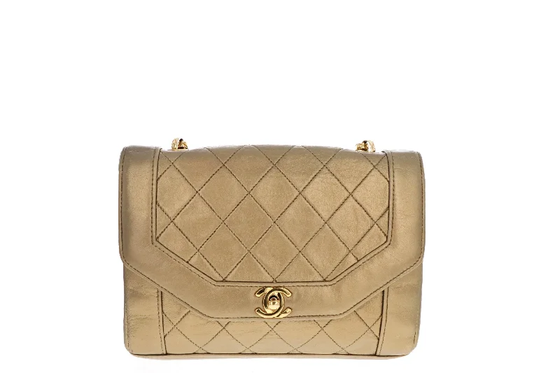 Handbag for musicians-Chanel Vintage Diana Gold Bag With Bijoux Chain 24K Gold Hardware