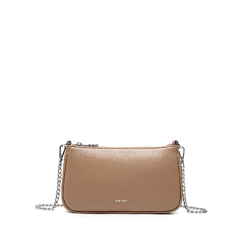 Leisure Bag for weekend adventures-Francine Chain Crossbody - Latte