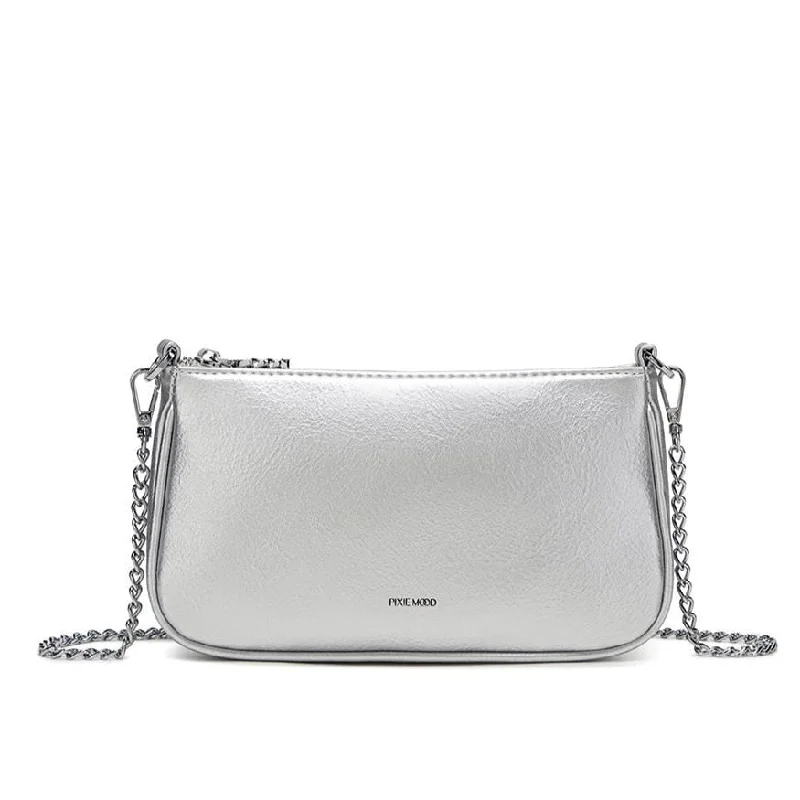 Leisure Bag for outdoor leisure-Francine Chain Crossbody in Silver