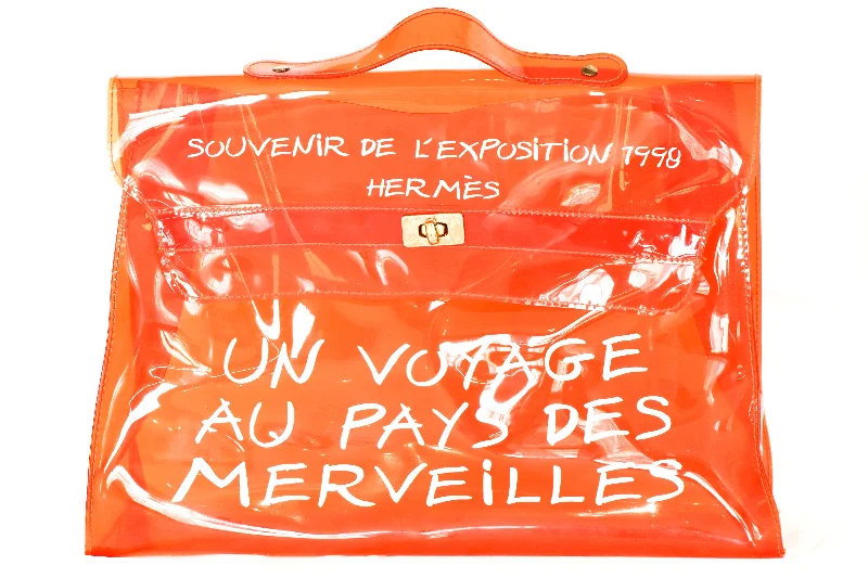 Handbag cool grey-Hermes Vinyl Souvenir de L'Exposition Kelly