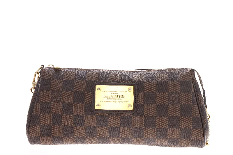 Handbag bold look-Louis Vuitton Damier Ebene Eva Pochette W/ Crossbody Strap