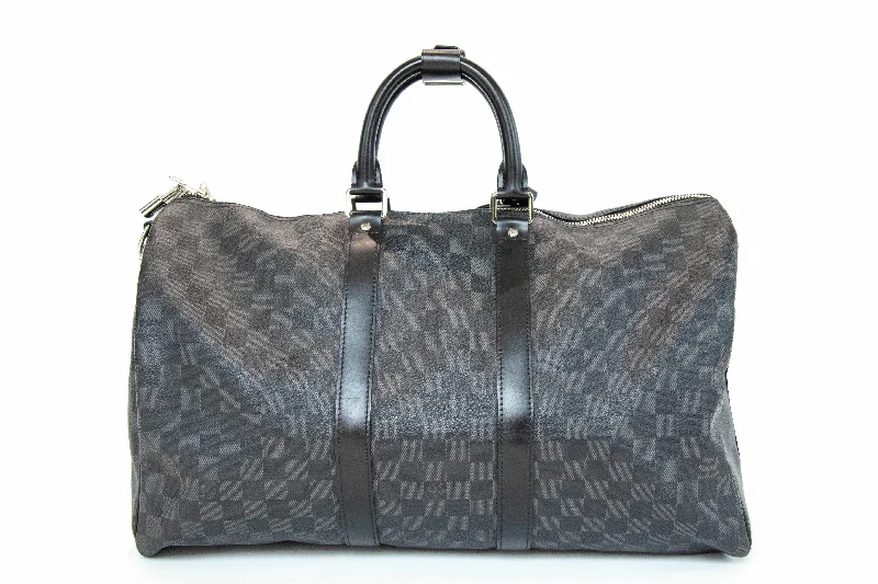 Handbag green shade-Louis Vuitton Damier Graphite Bandouliere Keepall 45