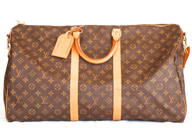 Handbag for students-Louis Vuitton Monogram Keepall Bandouliere 55