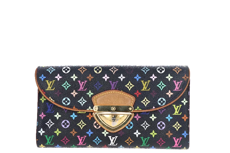 Handbag with clasp-Louis Vuitton Monogram Multicolor Eugenie Wallet Black