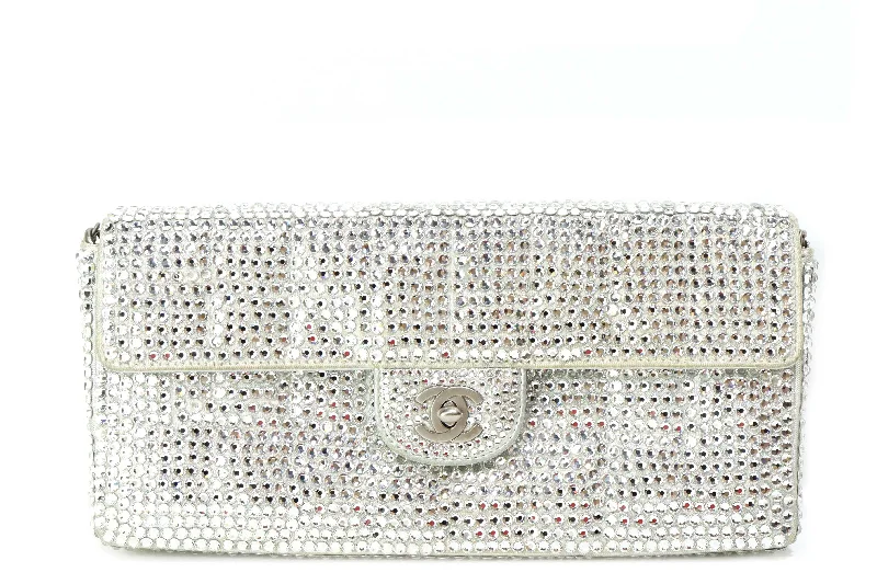 Handbag for teens-Chanel Vintage Strass E/W Crystal Flap Bag