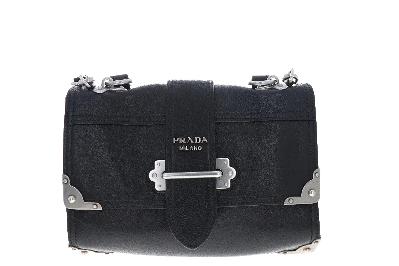 Handbag sleek look-Prada Large Soft Cahier Shoulder Bag