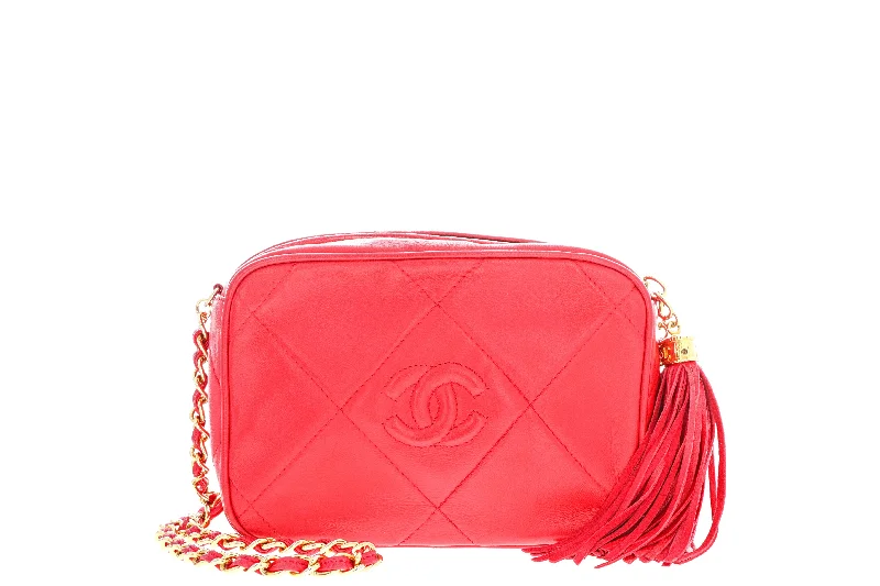 Handbag for office-Vintage Chanel Red Diamond CC Camera Bag Small