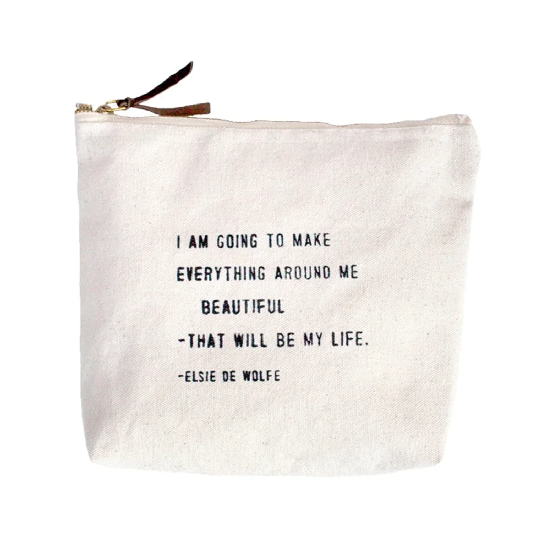 Leisure Bag high quality-Elsie De Wolfe "I Am Going To Make Everything Around Me Beautiful" Canvas Bag