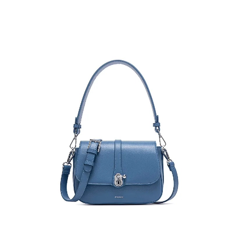 Leisure Bag for short travel-Athena Saddle Bag - Muted Blue