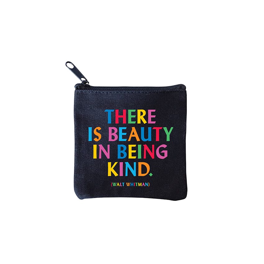 Leisure Bag with compact pockets-"there is beauty in being kind" mini pouch