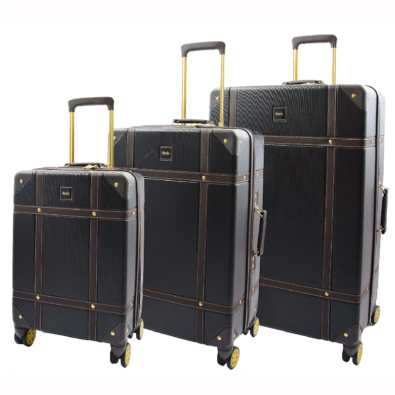 suitcase with lightweight frame-8 Wheel Spinner Travel Luggage’s London Black