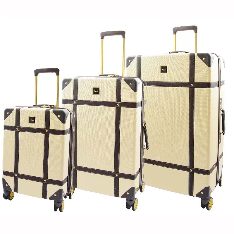 suitcase for frequent vacations-8 Wheel Spinner Travel Luggage’s London Cream