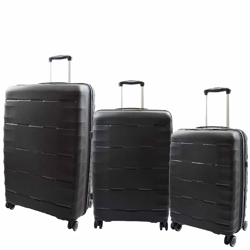 suitcase for holiday deals-8 Wheeled Expandable ABS Luggage Miyazaki Black