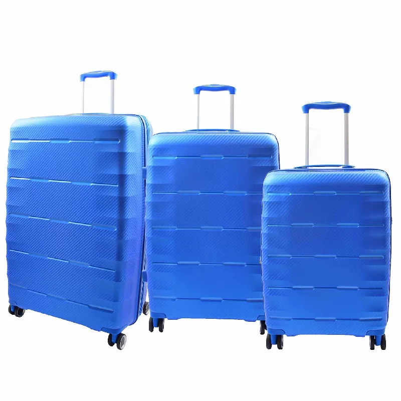 suitcase with compact frame-8 Wheeled Expandable ABS Luggage Miyazaki Blue