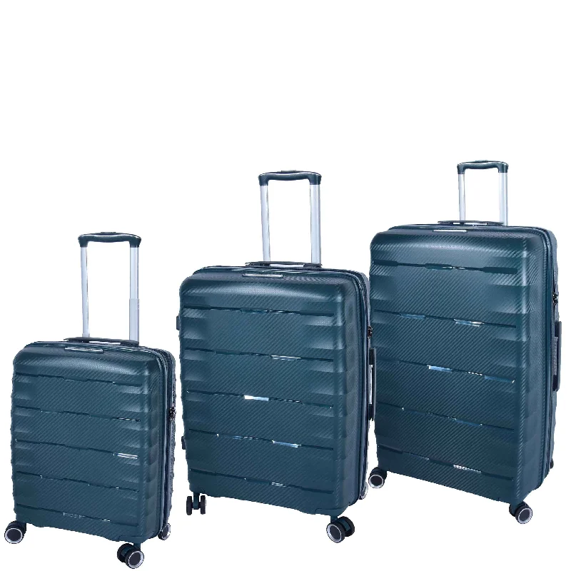 suitcase for travel upgrades-8 Wheeled Expandable ABS Luggage Miyazaki Green