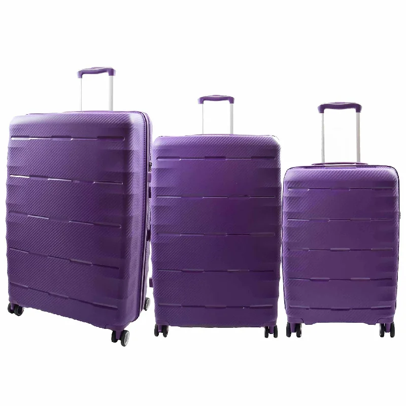 suitcase with durable base-8 Wheeled Expandable ABS Luggage Miyazaki Purple