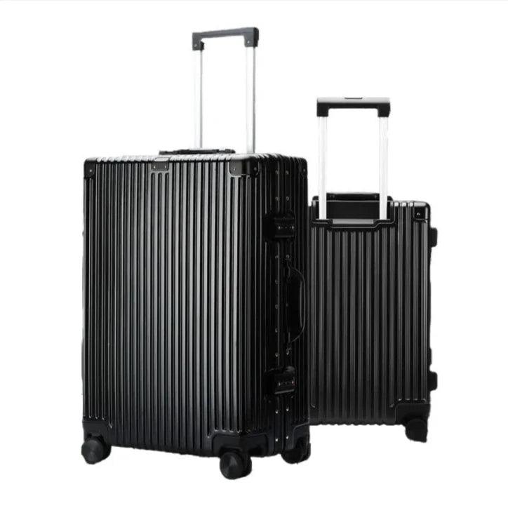 suitcase with foldable wheels-Aluminum Luggage Suitcase Set