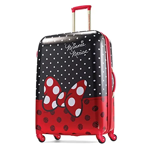 suitcase with modern features-American Tourister Disney Hardside Luggage with Spinner Wheels, Minnie Mouse