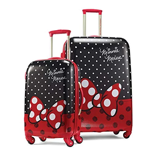 suitcase for short tours-AMERICAN TOURISTER Kids' Disney Hardside Luggage with Spinner Wheels, 2PC