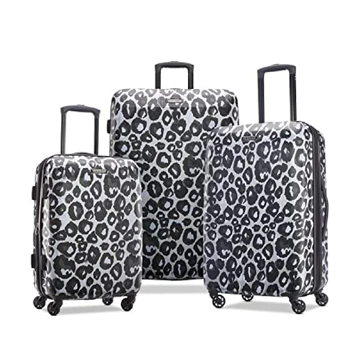 suitcase for checked travels-American Tourister Moonlight Hardside Expandable Luggage, Leopard