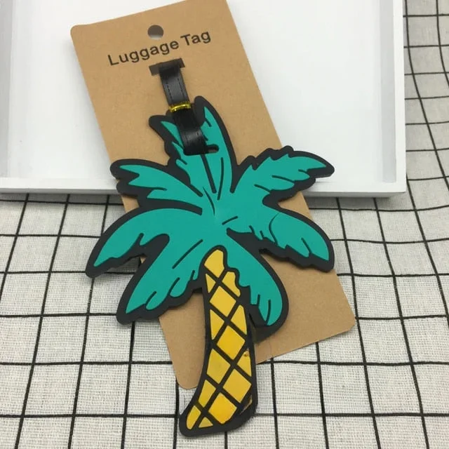 suitcase for winter adventures-Palm Tree Luggage Tag