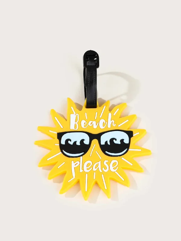 suitcase with travel pouches-Beach Please Sunshine Luggage Tag