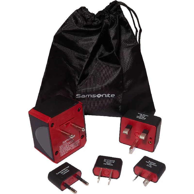 suitcase with compact finish-Samsonite Worldwide Converter/Adapter Plug Kit w/pouch