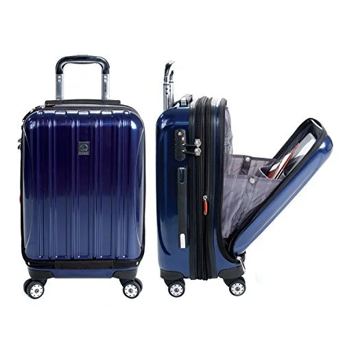 suitcase with quick access-DELSEY Paris Helium Aero Hardside Expandable Luggage - 3PC