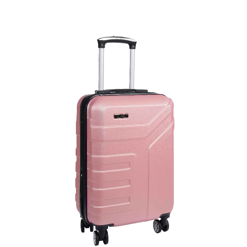 suitcase with lightweight design-Expandable 4 Wheeled Cabin Hard Luggage Sydney Rose Gold